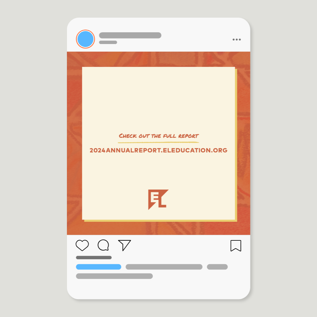 Social media post sharing a report with the URL 2024ANNUALREPORT.ELEDUCATION.ORG and a logo at the bottom.