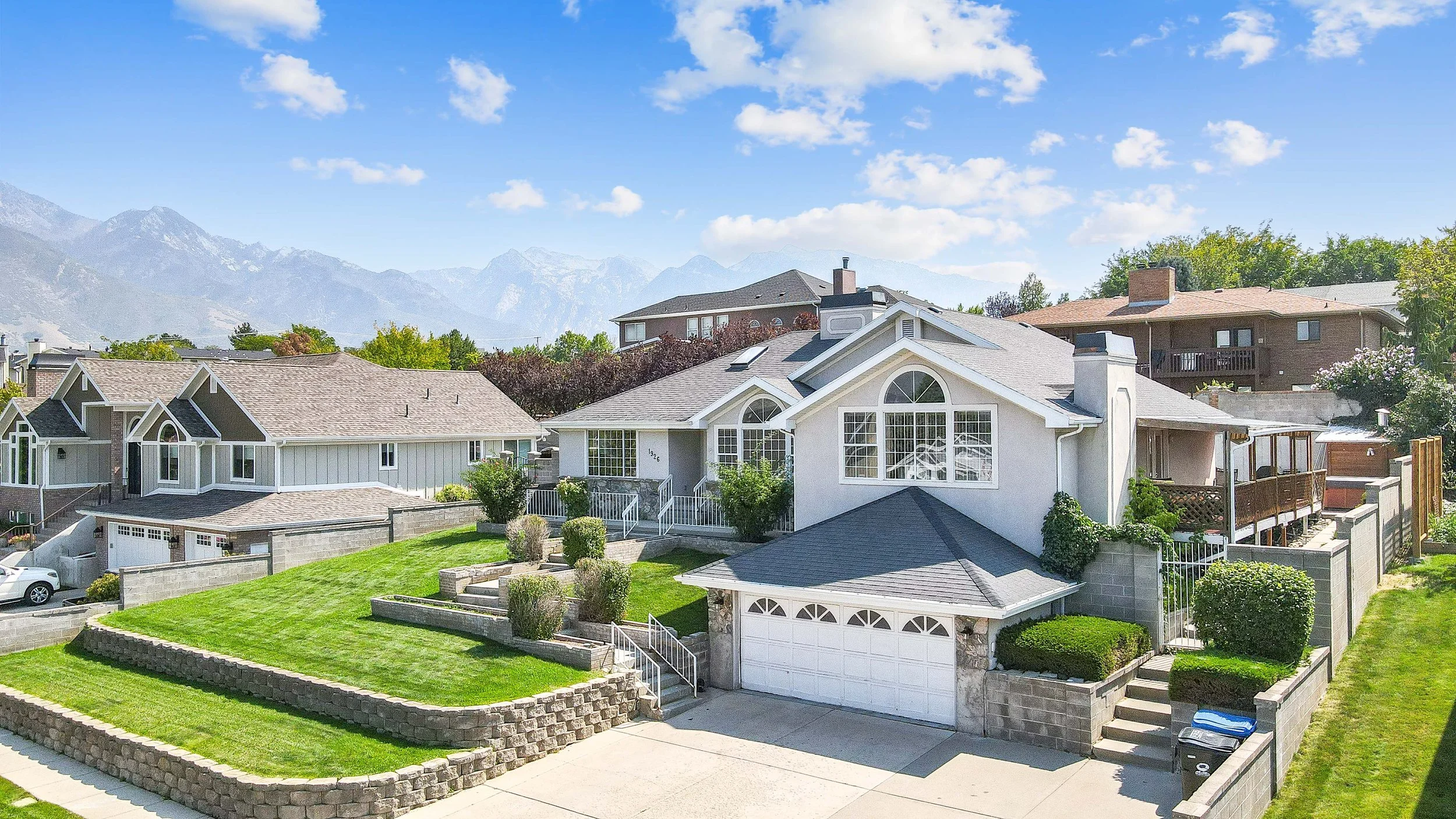 Utah County home aerial view for real estate marketing