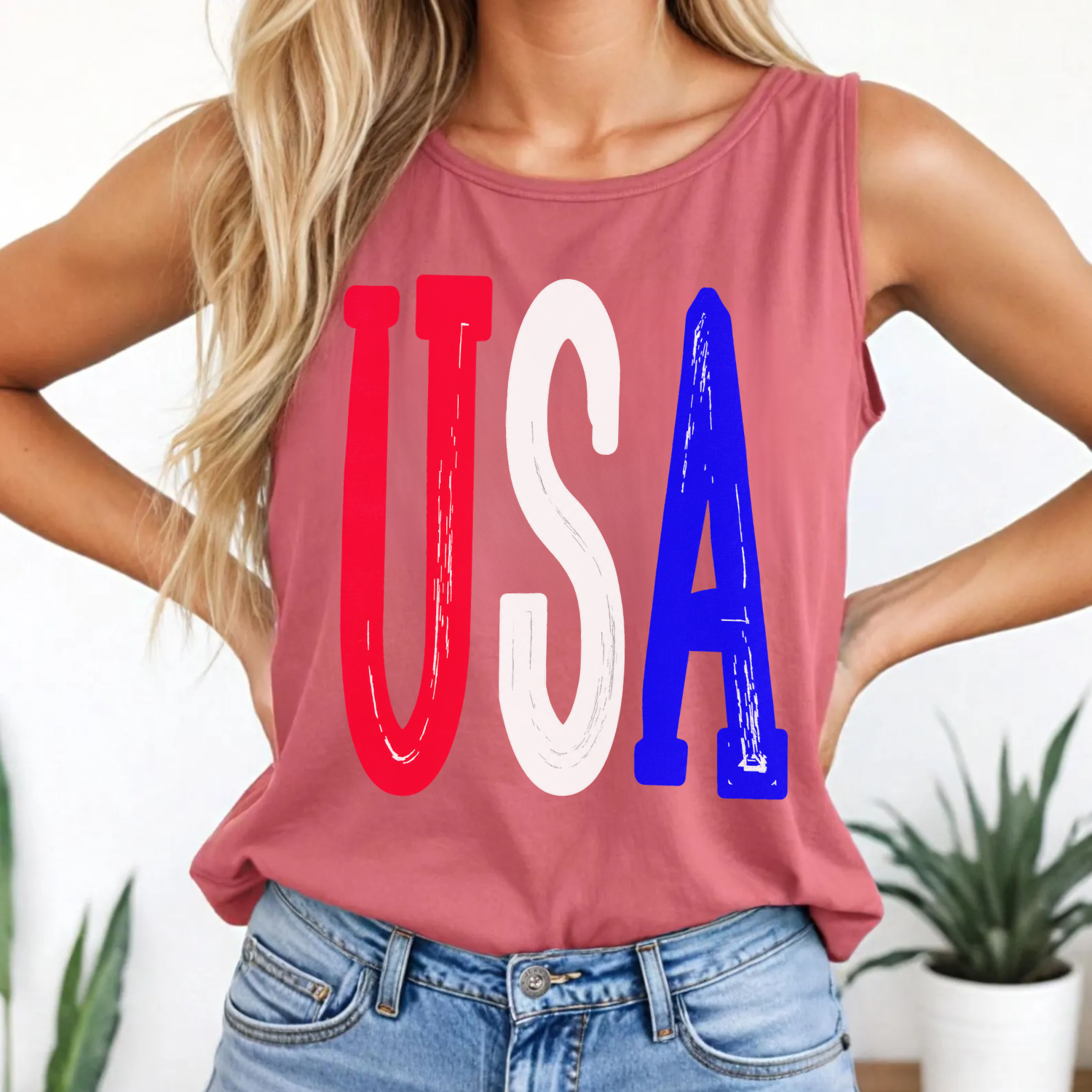 USA Distressed Patriotic | Laidback Tank