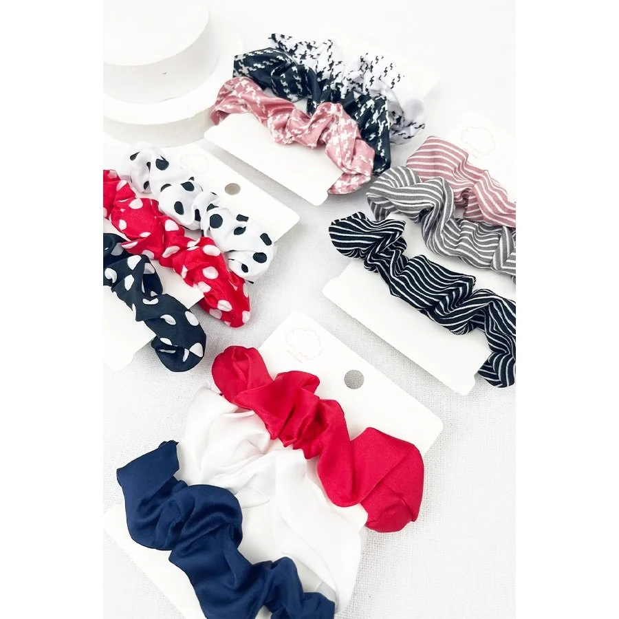 3-Pcs Assorted Design Scrunchie Set