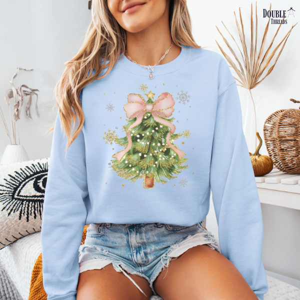 Pink Bow Christmas Tree | Midweight Crew