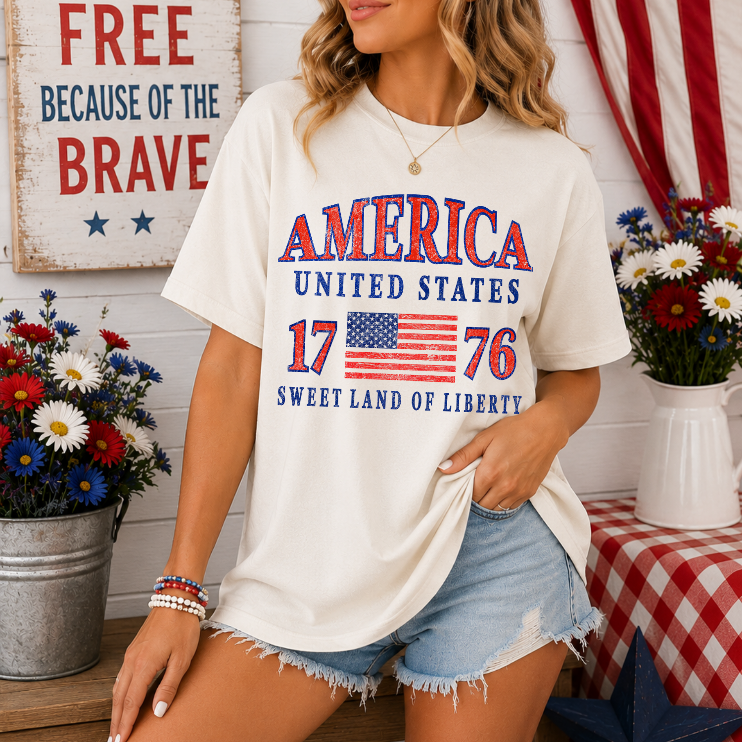 America Sweet Land of Liberty | Everyday Tee