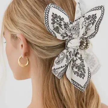 Paisley Floral Print Bow Knot Hair Clip