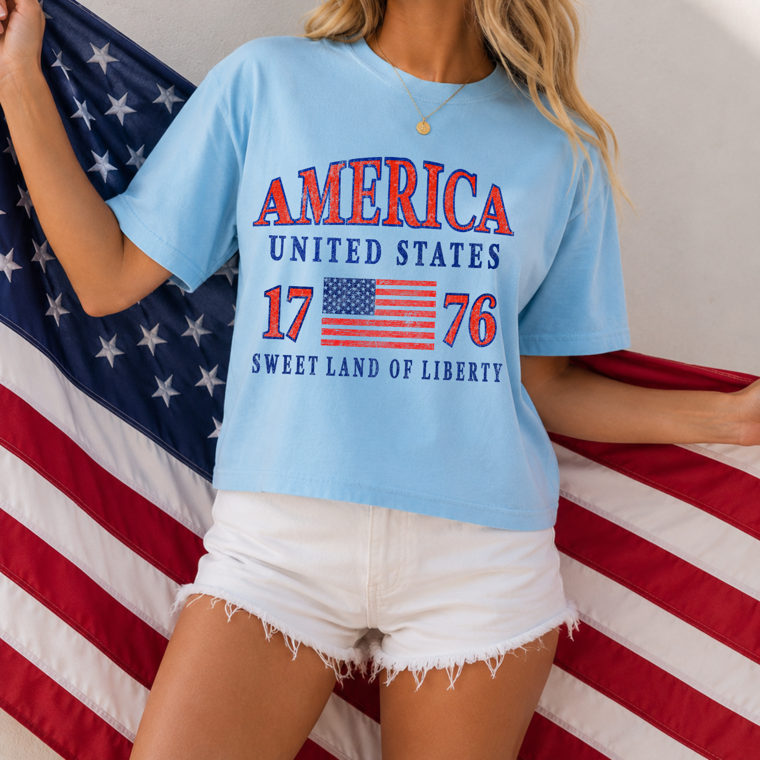 American Sweet Land of Liberty | Sunday Crop Tee