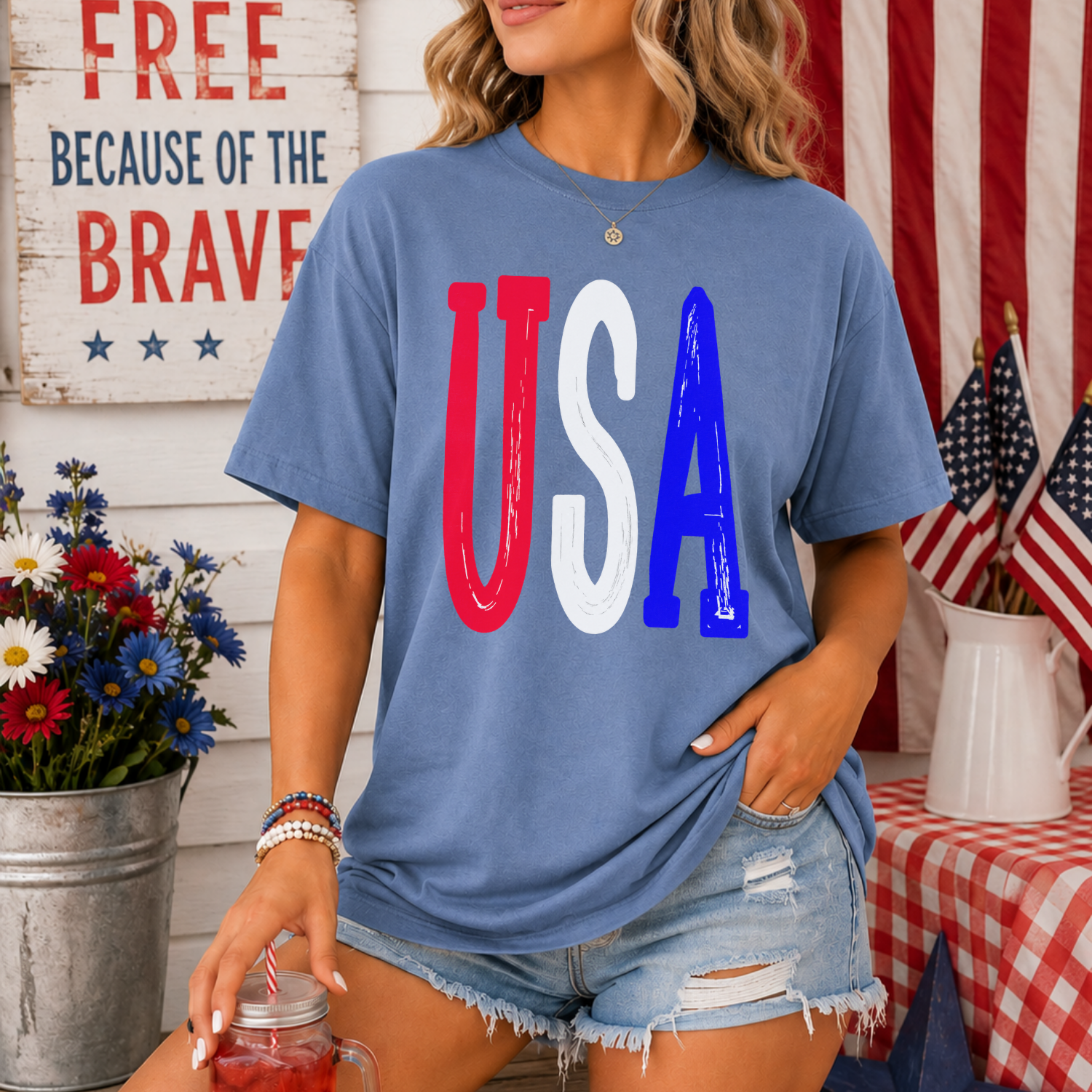 USA Distressed Patriotic | Everyday Tee