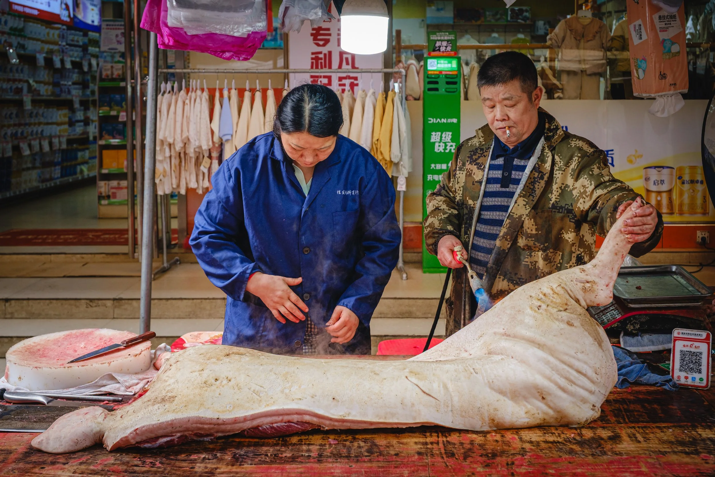 Butcher in China wet market