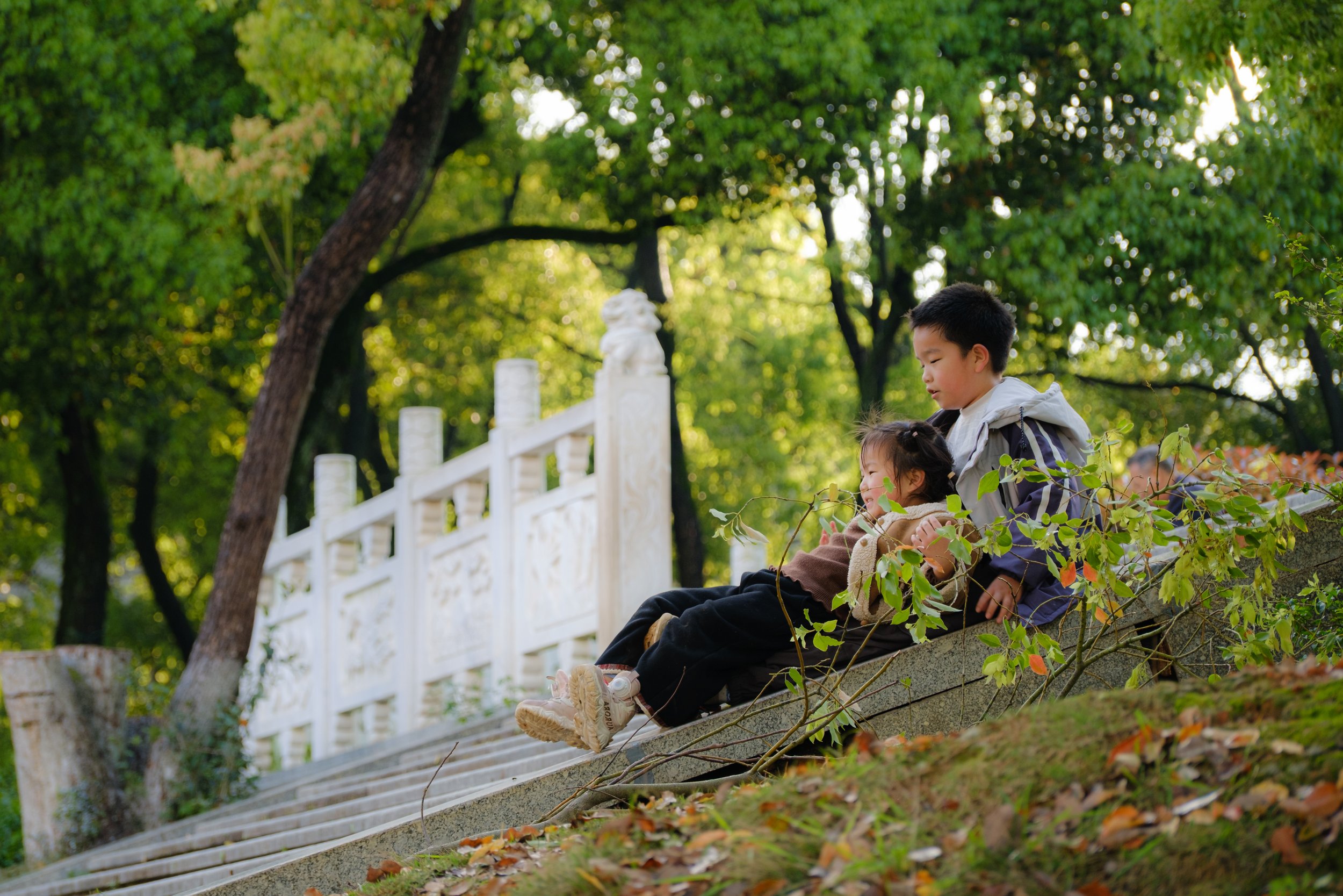 Kids playing at the park