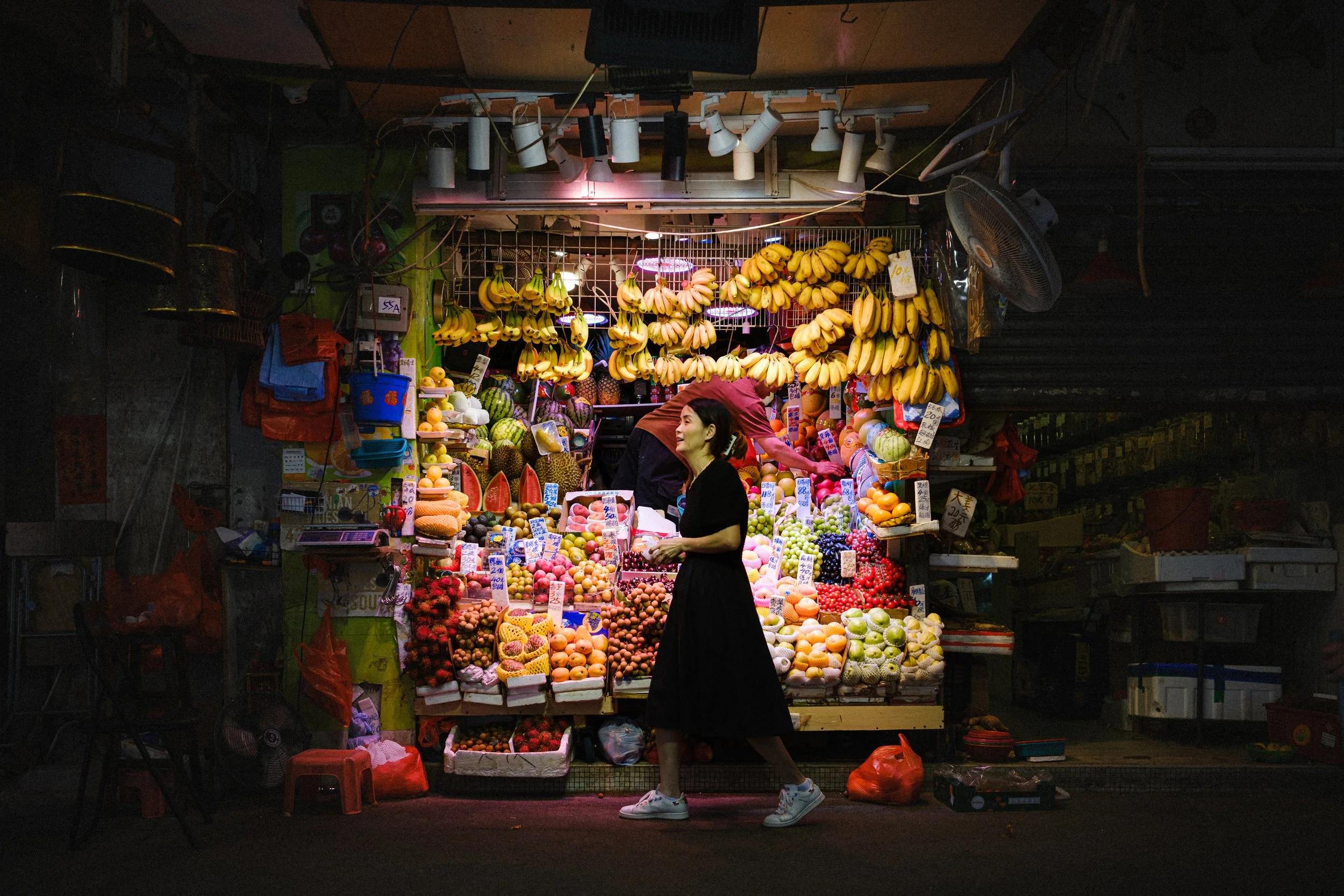 The Fruits Seller: Sun is barely rising, but the North Point street market is already alive