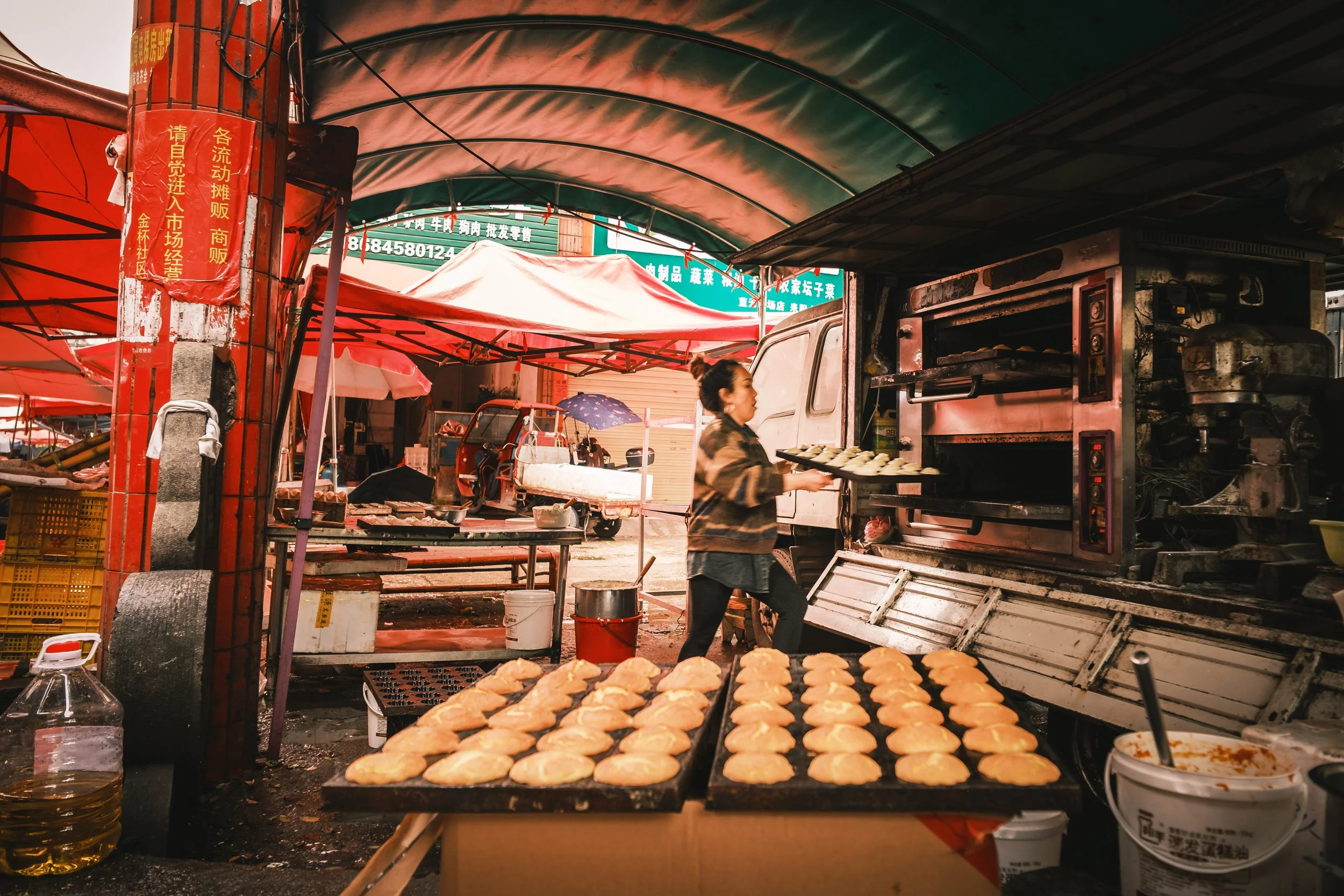 Street bakery in rural china