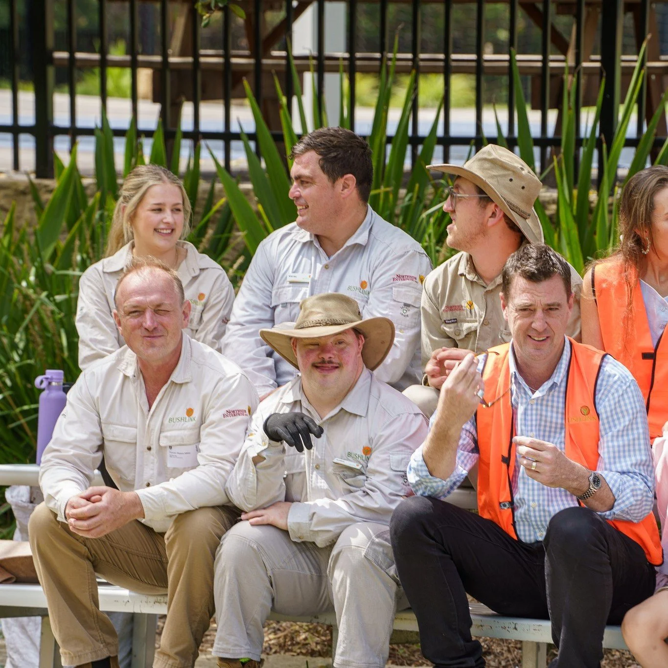 Can&rsquo;t beat a sunny seat with this smiling crew 🌞

#Bushlink #TeamVibes #InclusiveWork #GoodEnergy #SmilesAllRound #WorkWithPurpose #NatureAndMates