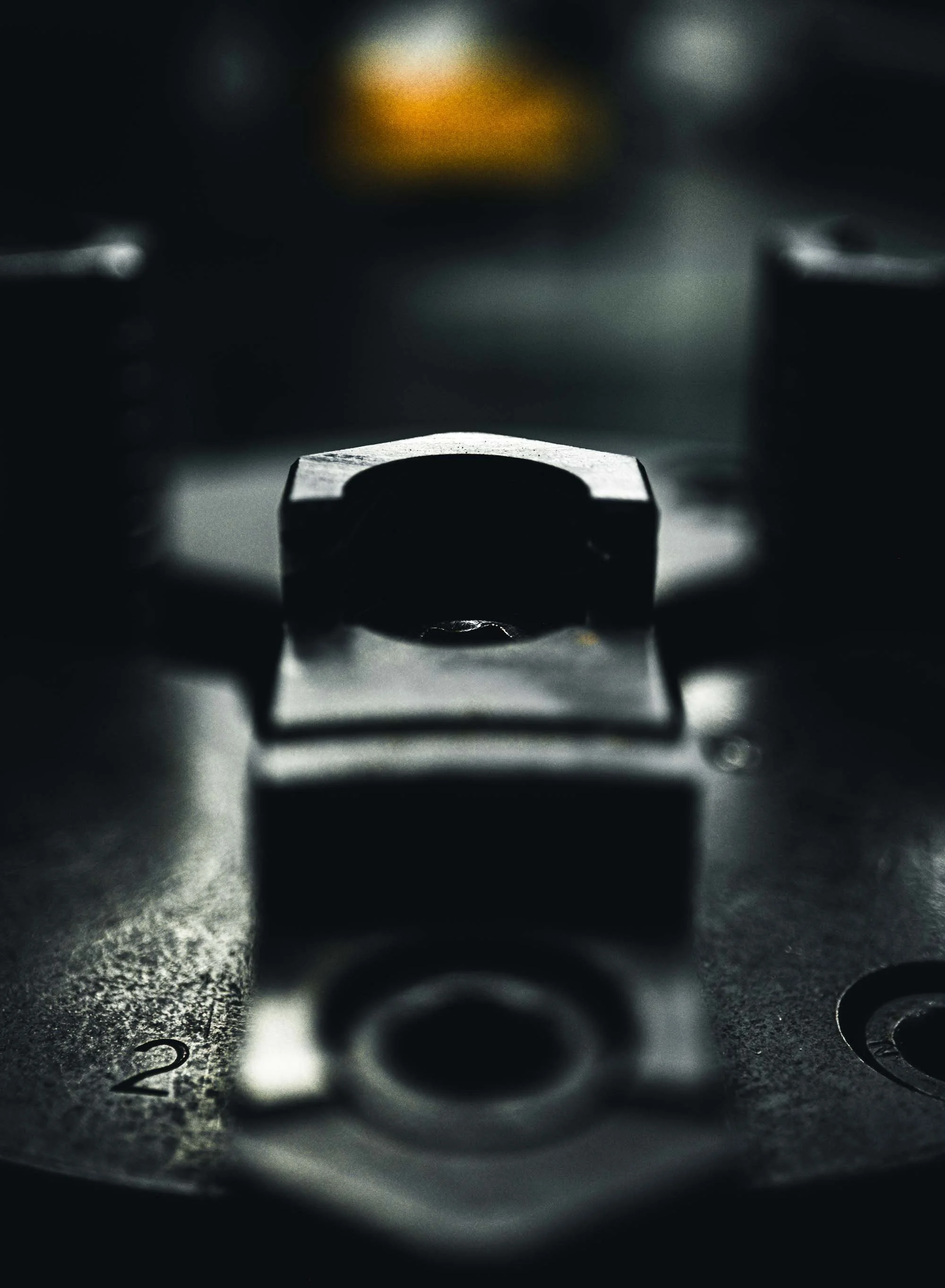 Close-up of a metallic mechanical part.