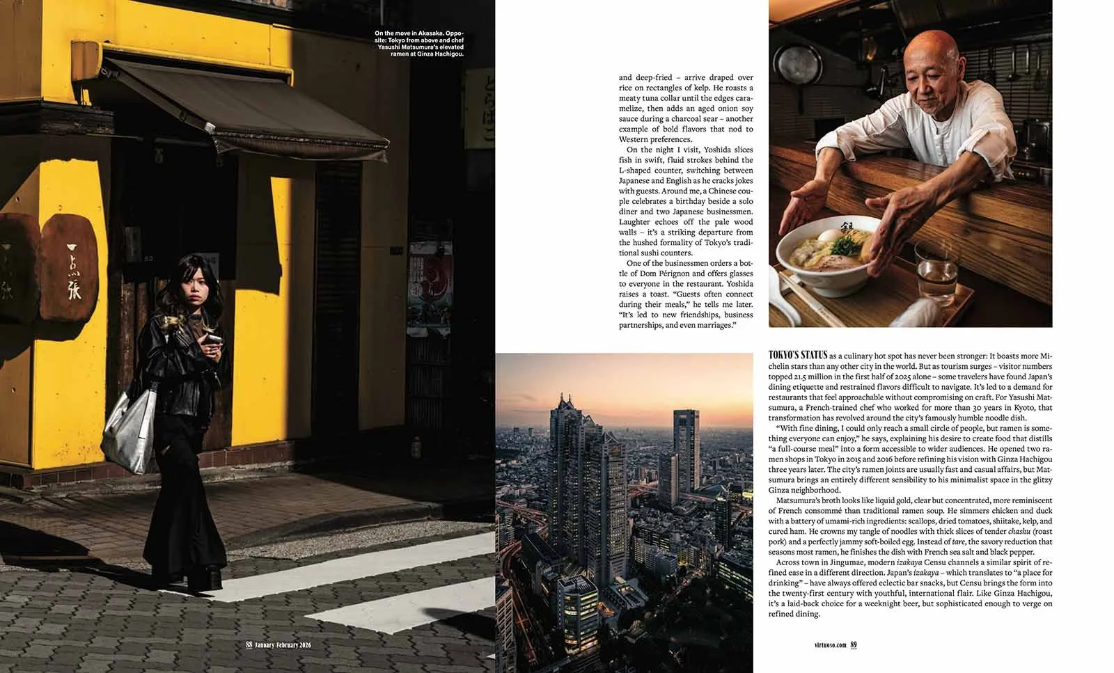  A spread from Virtuoso, The Magazine. Layout and design are an essential part of a how a story is communicated and how the photographer’s work is presented. 