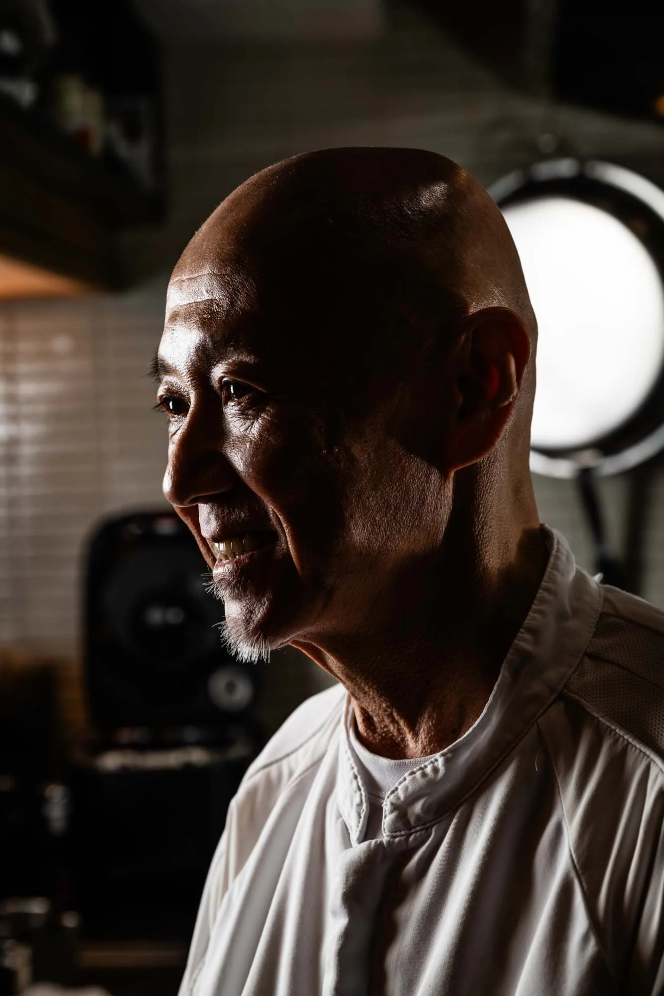  A portrait of chef Yasushi Matsumura of Ginza Hachigou. Photographed by Ben Weller for Virtuoso. 