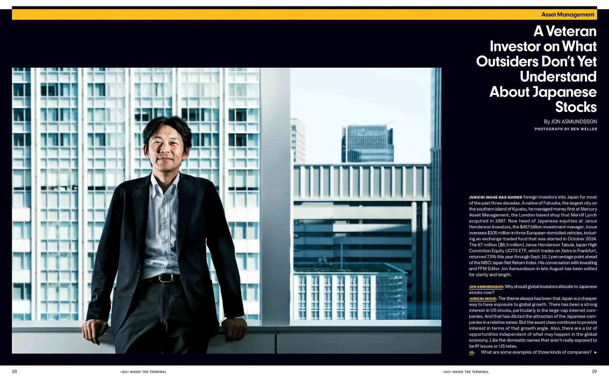 Corporate portraiture in Tokyo for Bloomberg Markets magazine.