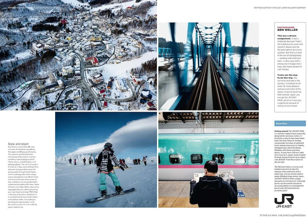 A multi-photo magazine spread of travel photography from Japan's Tohoku region by Japan travel photographer Ben Weller.