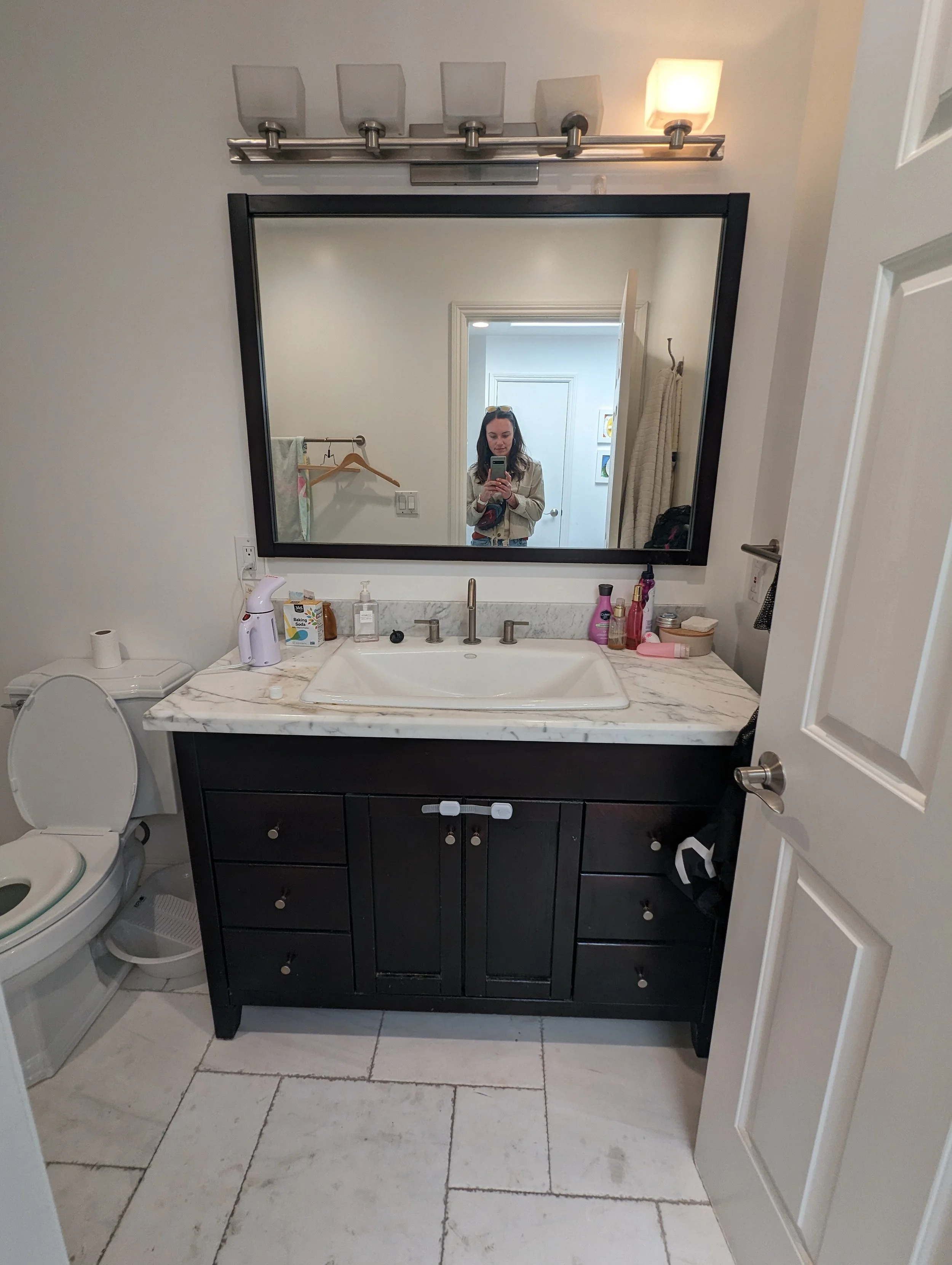 Bathroom refresh before and after to increase buyer appeal in Campbell, CA