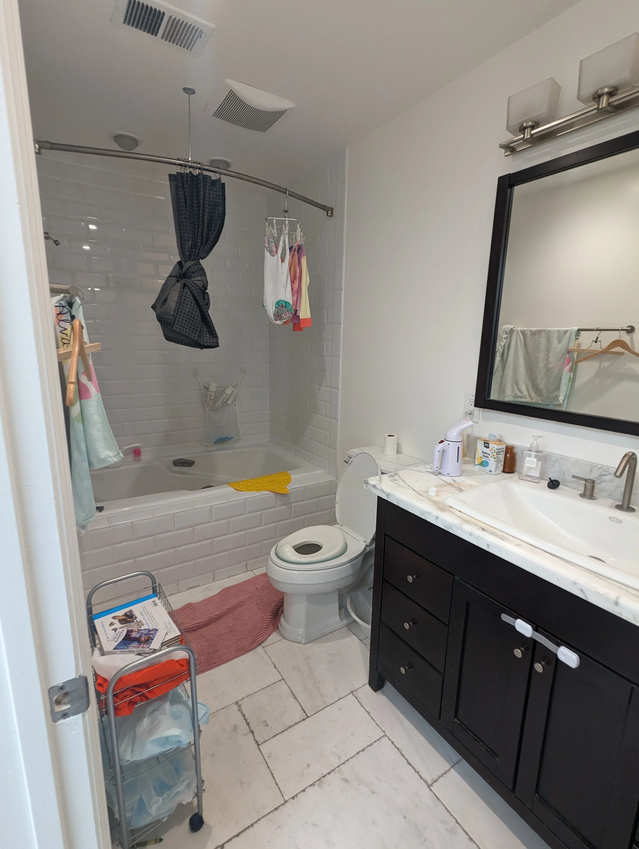 Bathroom refresh before and after to increase buyer appeal in Campbell, CA