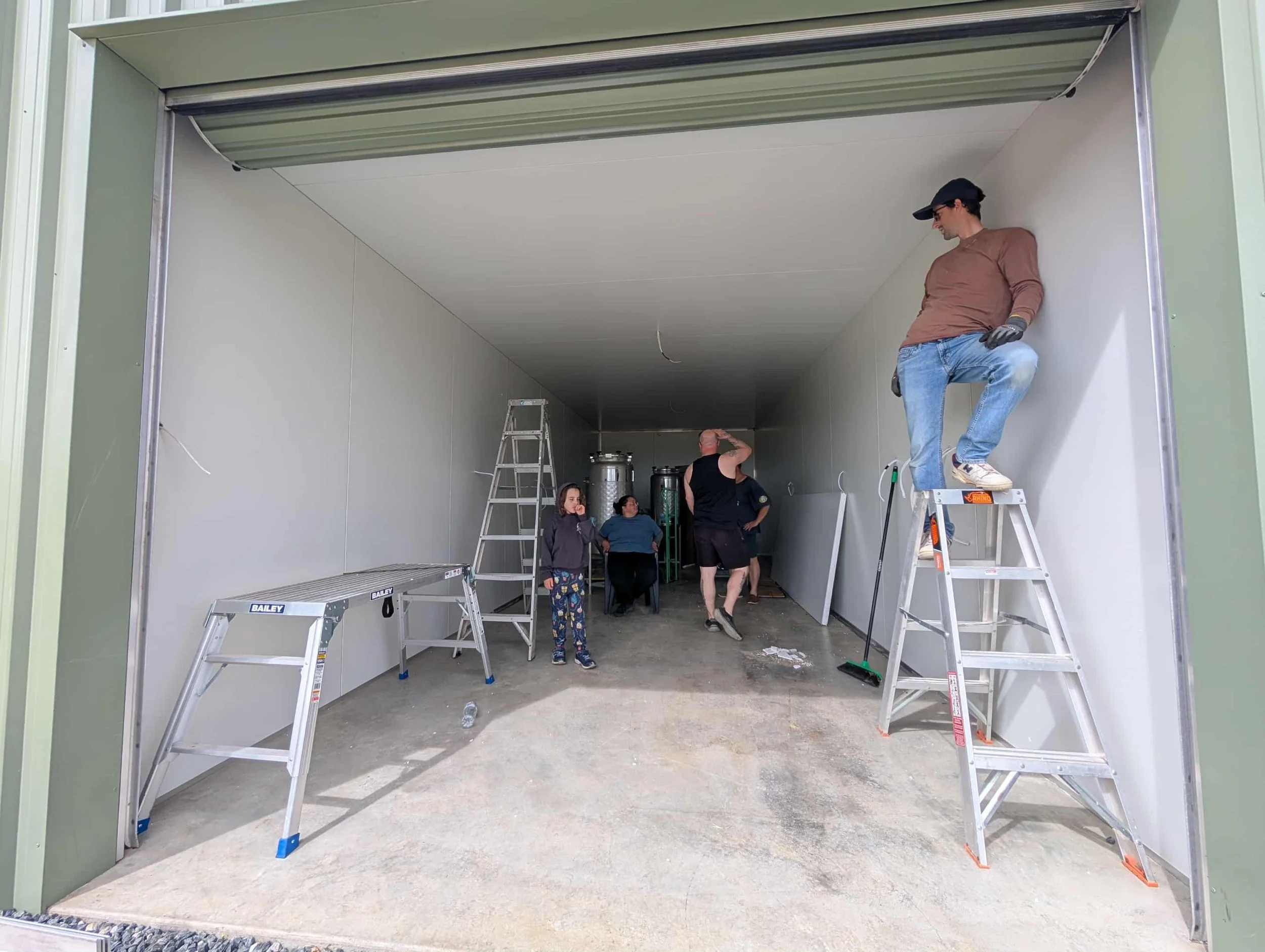 Getting the shed ready.