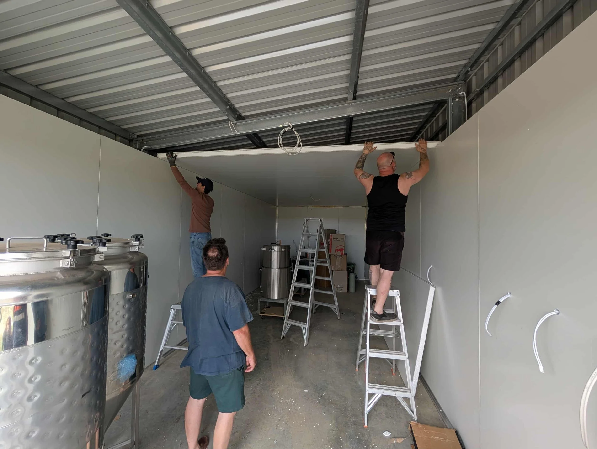 Getting the shed ready.