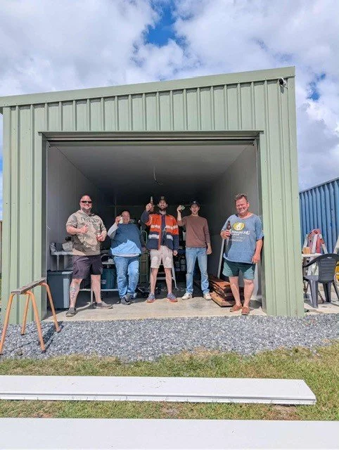 Getting the shed ready.