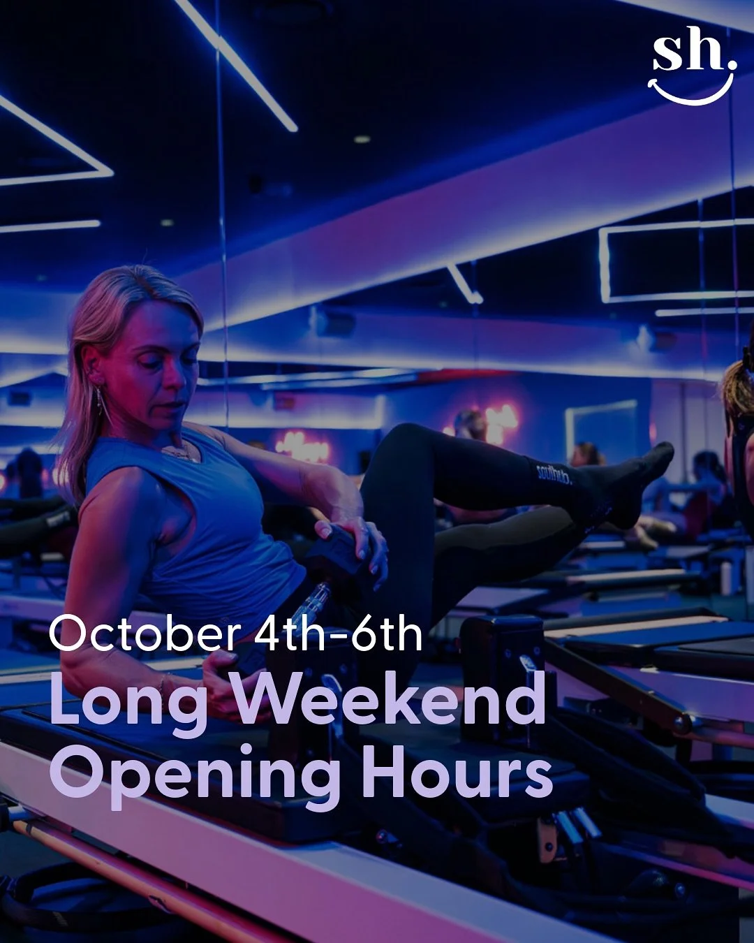 ☀️ October Long Weekend Hours ☀️

We&rsquo;ve got you covered for your Pilates sweat sesh and your wellbeing reset. ✨

📅 Reformer Pilates
SAT: 7am, 8am (STRONG), 9am, 10am
SUN: 8am, 9am, 10am
MON: 7am, 8am (STRONG), 9am, 10am

📅 Wellbeing
SAT: 8am&