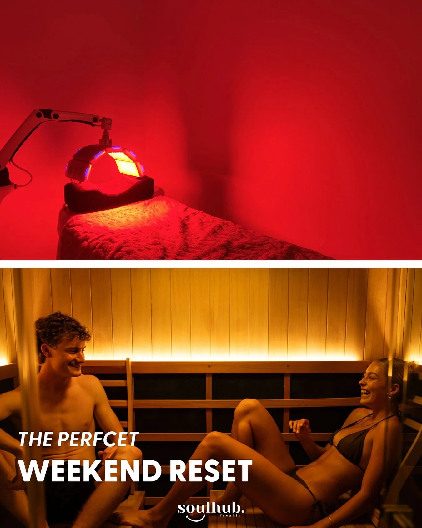 Infrared sauna + LED light therapy = The ultimate weekend self care 
Book in via our app or website 💚
#soulhubfreshie #wellbeing #infraredsauna #ledlighttherapy