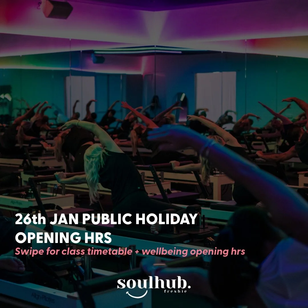 Public holiday? We&rsquo;re still open🔥

Who says you can&rsquo;t sweat it out on a public holiday? We are open and have you covered for your wellness fix🌟

What&rsquo;s on:

🕺🏼Soul Sculpt Reformer classes with @georgia__bodyy - 7am, 8am + 9am

✨