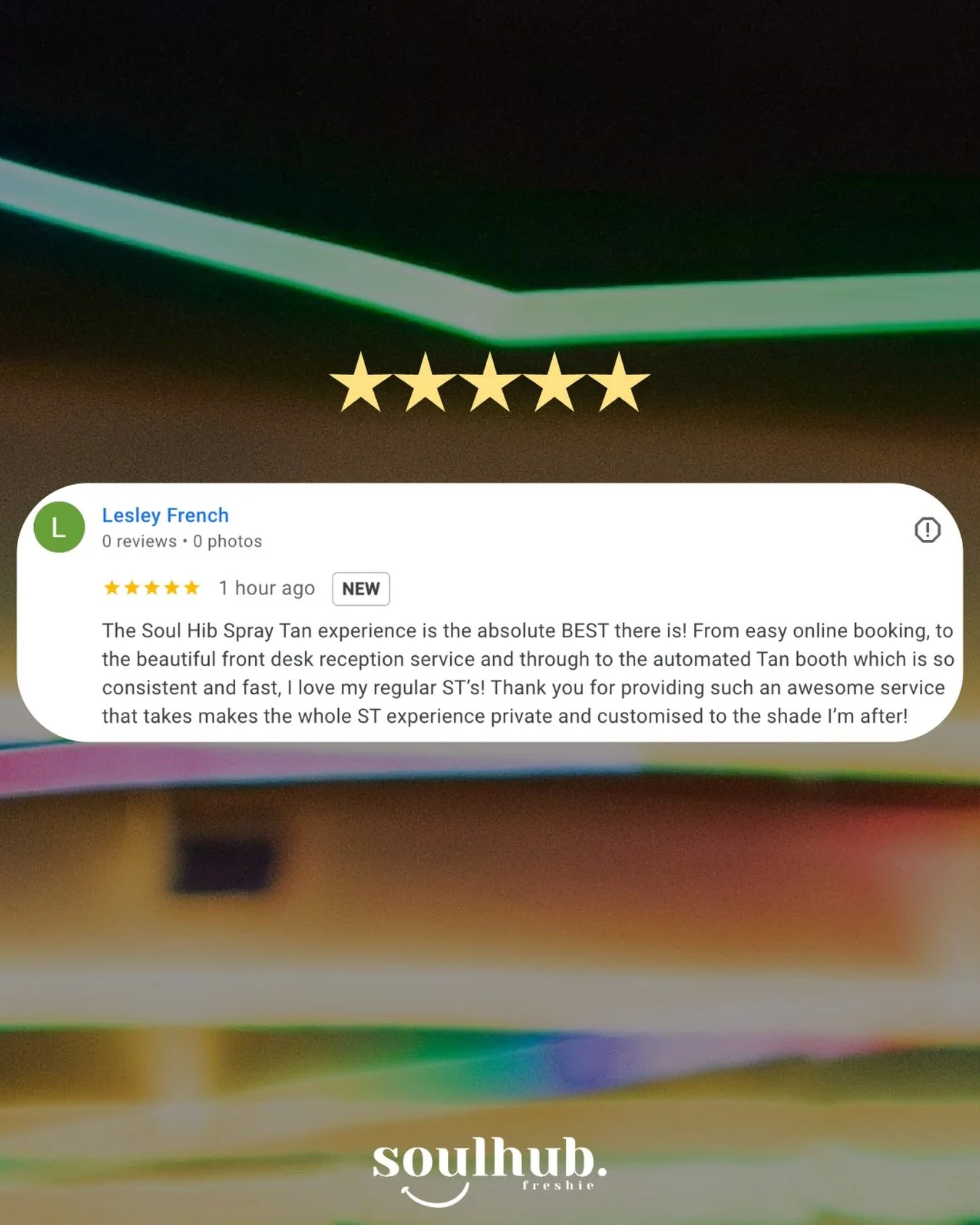 Lesley just dropped a spray tan love letter 💌 

And honestly? We&rsquo;re blushing ☺️ 

Lesley gets it - effortlessly glow in 5 mins, consistent results every time, zero awkwardness. Just you, the booth + that perfect customised shade✨

Thanks for t