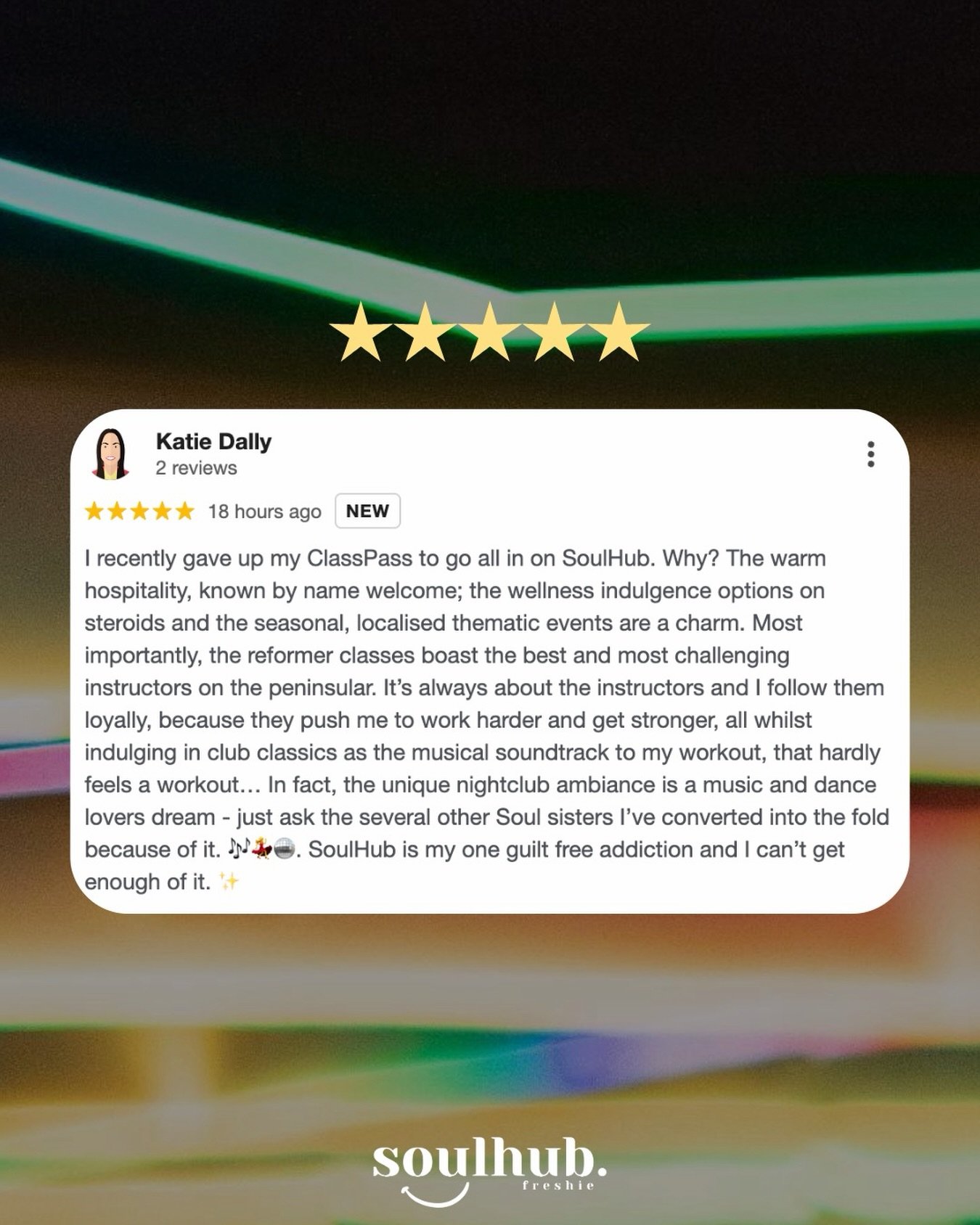 &ldquo;My one guilt free addiction&rdquo; 💚✨

5 stars and she cancelled ClassPass for us. We&rsquo;re not crying, you are.

Book your first $25 trial reformer class now via the Soulhub app📲

#soulhub #northernbeaches #freshwater #reformerpilates #p