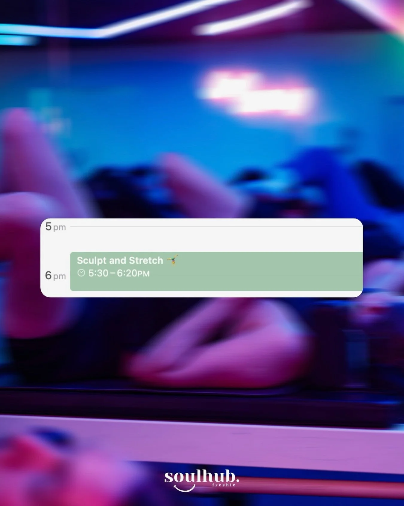 Build it. Lengthen it. Leave feeling like a new person🧘&zwj;♀️

Sculpt and Stretch is the perfect fusion of our signature Soulhub reformer pilates + dynamic stretches, all in one 50-minute session.

Find it on the timetable 
&bull; Wednesdays 5:30pm
