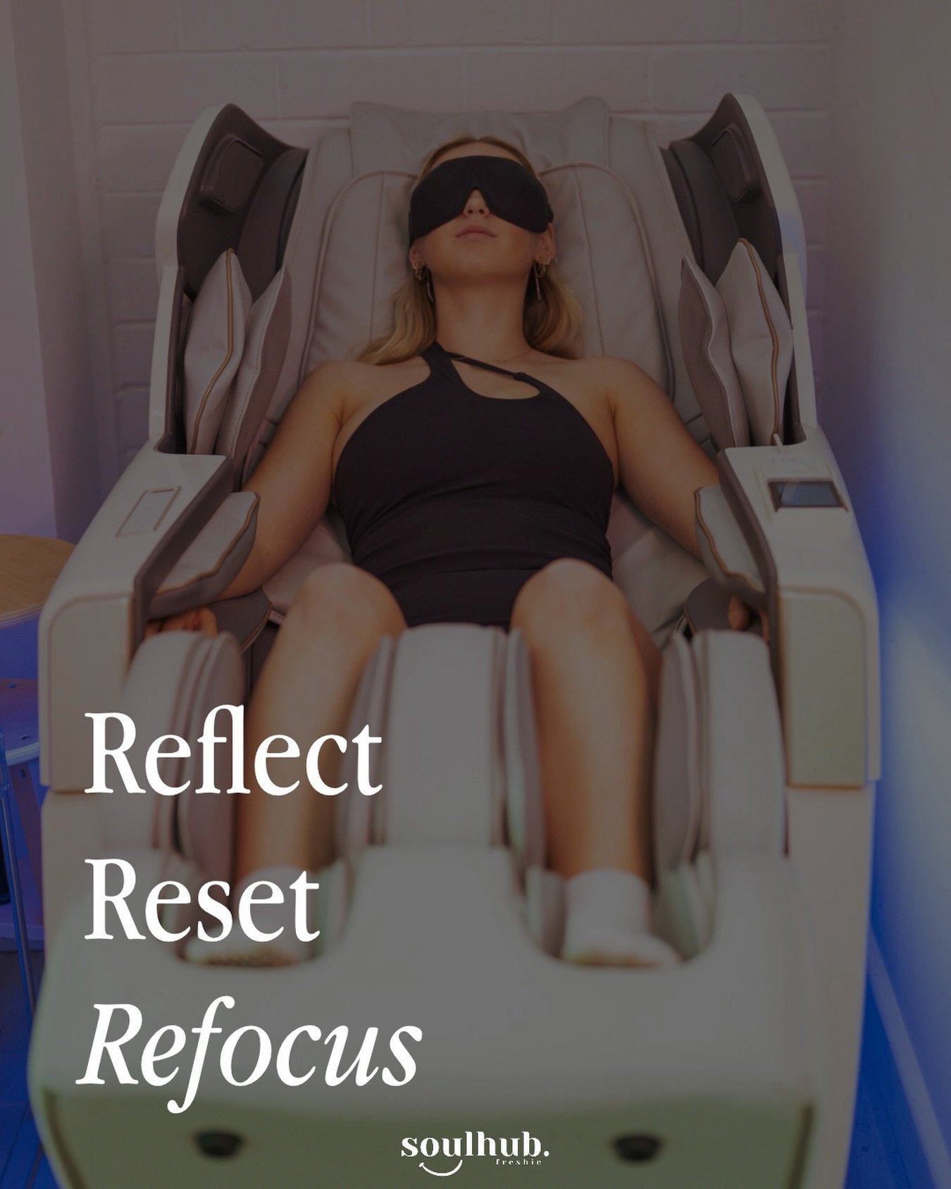 Reflect. Reset. Refocus.

Our massage chair experience is designed to decompress your body and your mind - zero gravity positioning, full-body massage, and no one asking anything of you for 20 minutes

Book in the Soulhub app 📲💚

#soulhubfreshie #n
