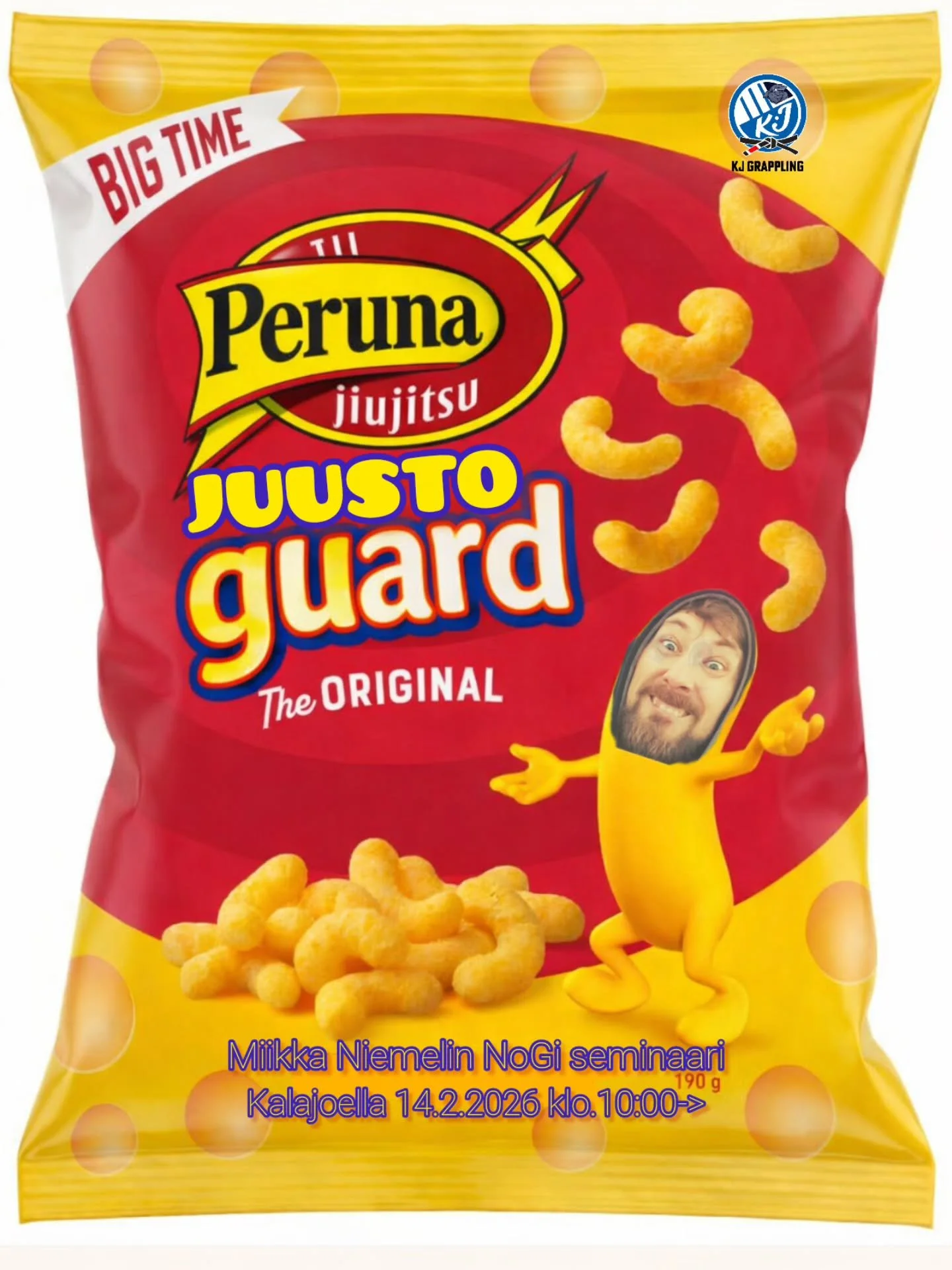 Say cheese, sill&auml; @coachpotato10p tulee Kalajoelle yst&auml;v&auml;np&auml;iv&auml;n&auml; vet&auml;m&auml;&auml;n NoGi-seminaarin aiheena juusto ja selk&auml; 🤔🧐

Paikka: Kalajoen hiihtomaja
Aika: la 14.2.2026 klo.10:00->
Kesto: 2x 1.5h (p