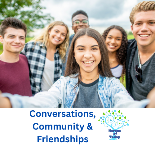 A group of teens posing together and smiling at the camera.