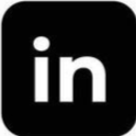 LinkedIn logo with white 'in' on a black background