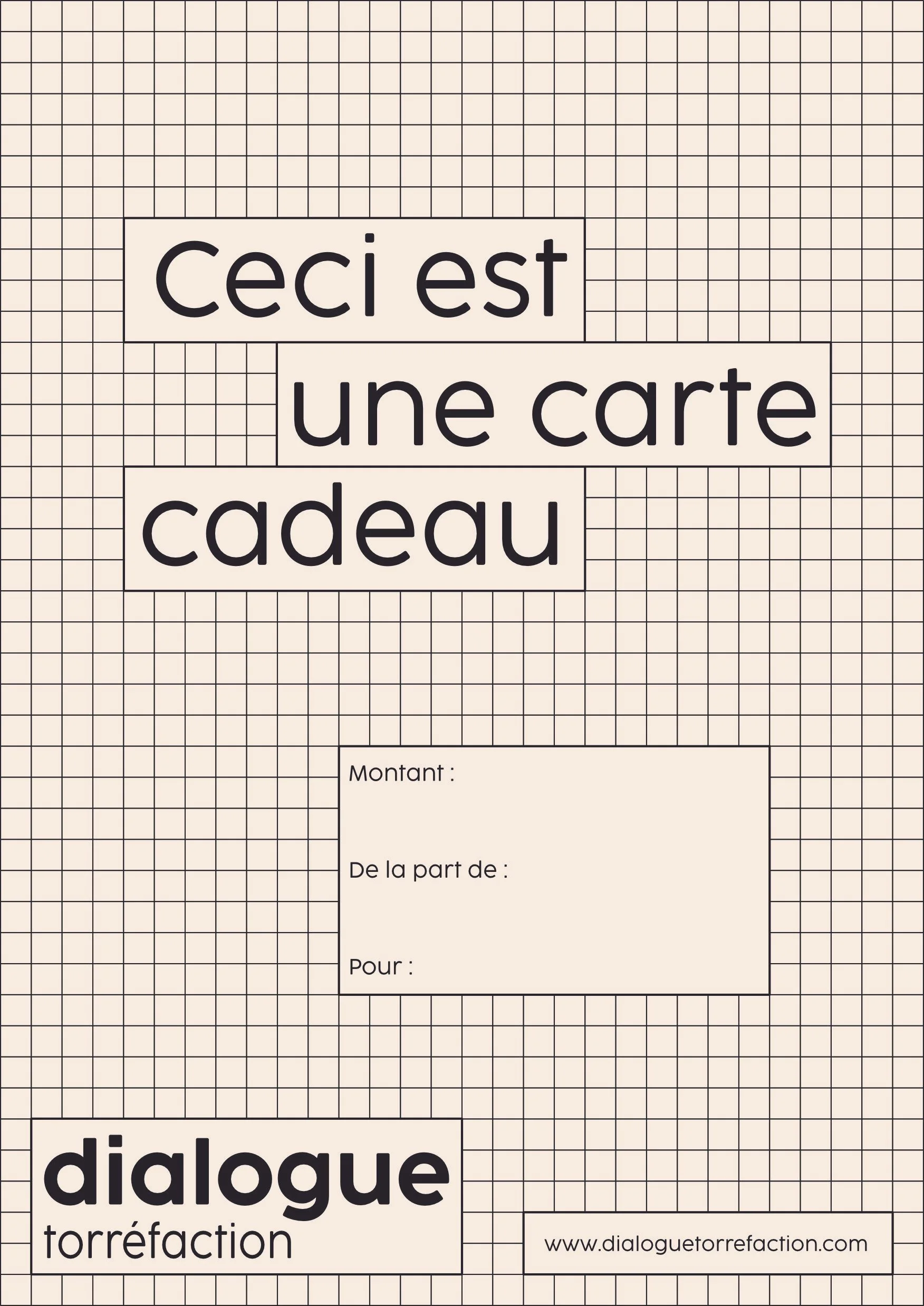 Carte cadeau Dialogue Torréfaction