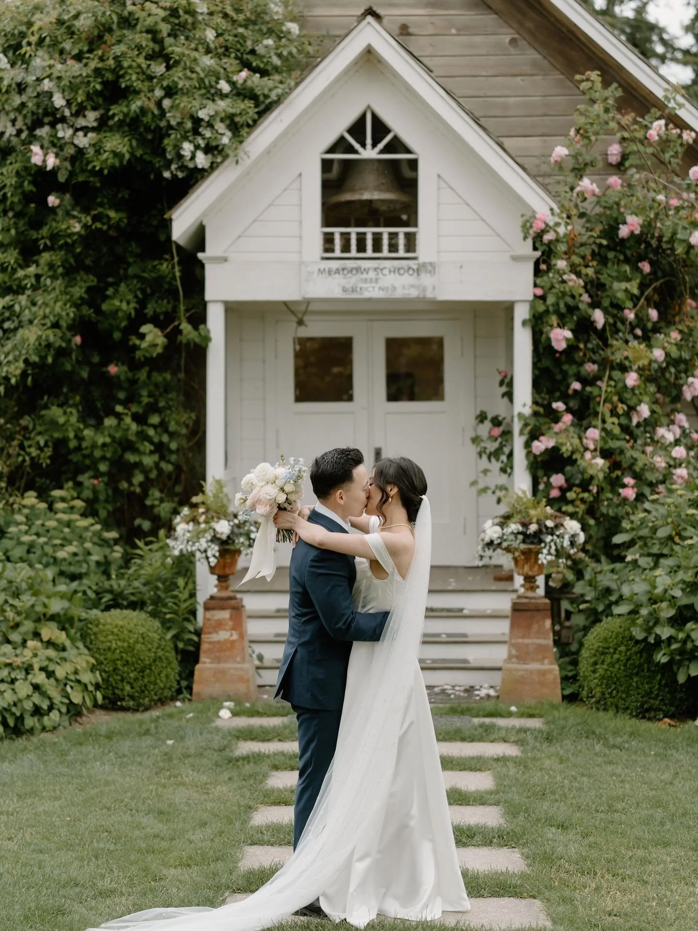 Yvonne &amp; Wen&rsquo;s elopement at Christianson&rsquo;s Nursery last spring was full of quality time, so much joy &amp; laughter, and was so incredibly lovely. After signing their marriage license, these two decorated their wedding cake together w