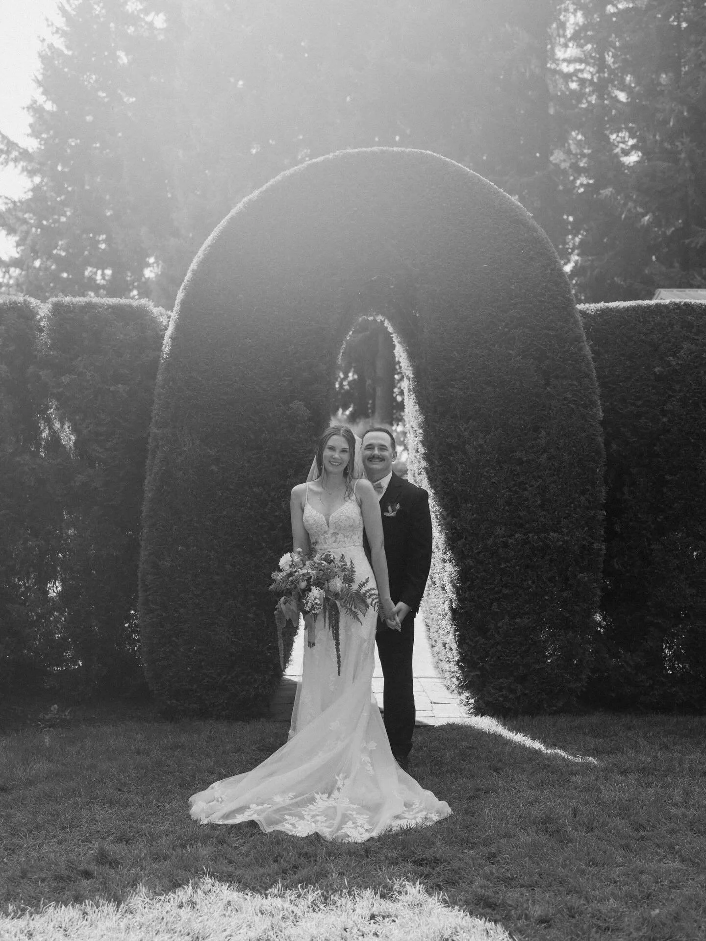 Jennica &amp; Jonathon&rsquo;s dreamy garden wedding at Evergreen Gardens in Ferndale 🤩 every single detail was the most fun and thoughtful. all the boutonni&egrave;res were Lego flowers, and there were a few lego flowers in each of the bouquets, to