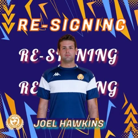 Player Re-Signings | 2026 Season

We are pleased to confirm the re-signing of three players who represent the values of Riverside Olympic.

Joel Hawkings has re-signed with an outstanding work rate and dedication to the club. His attitude and commitm