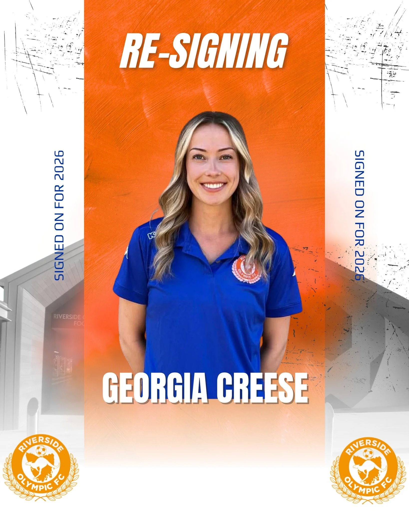 🟠🔵 RE-SIGNED 🔵🟠
"Here we go!  Georgia Creese has made the decision to stay with Riverside Olympic in what is a massive boost to the WSL team. She is not just a brilliant player but a brilliant person, what she brings to the field with solid 