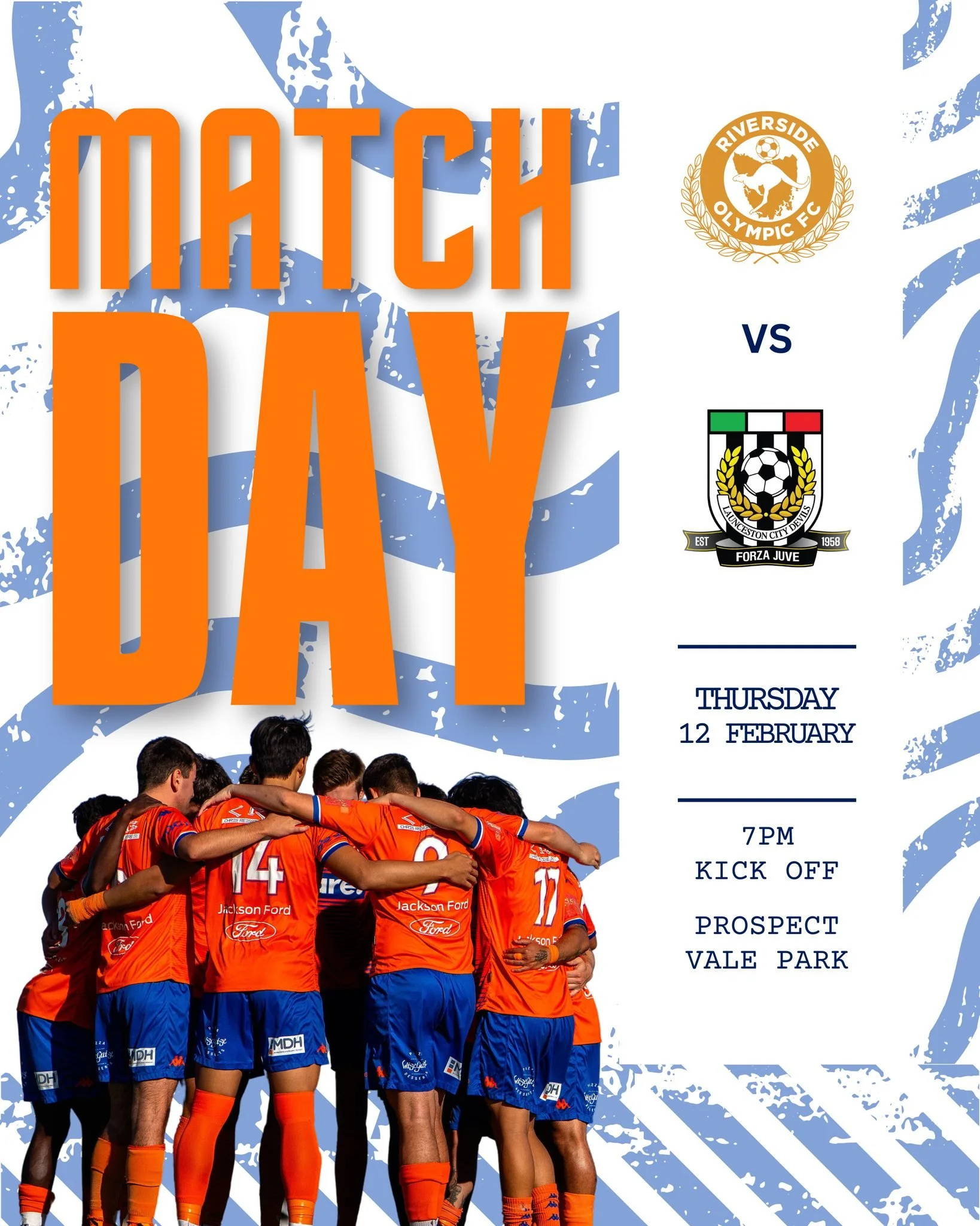 🟠🔵 Pre-Season Friendly 🔵🟠

Our NPL side have a midweek friendly as they travel across town to face Launceston City this Thursday night. Get along and support our men as they continue their preparations for the upcoming season!

📅 Thursday 12th F