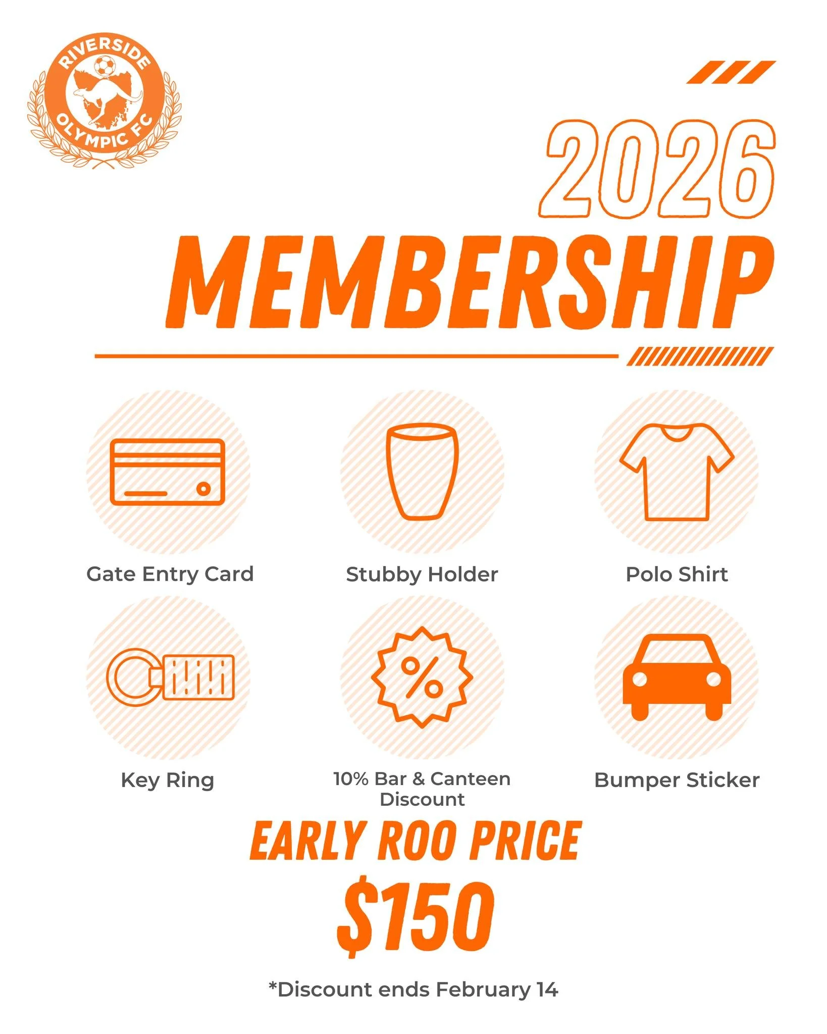 🟠🔵2026 MEMBERSHIPS🔵🟠

Get behind Riverside Olympic FC in 2026 and become an official club member!

Your membership includes:
✅ Access to Members Only Area on Matchdays
✅ Polo Shirt
✅ Gate Entry Card
✅ 10% Bar &amp; Canteen Discount
✅ Stubby Holde