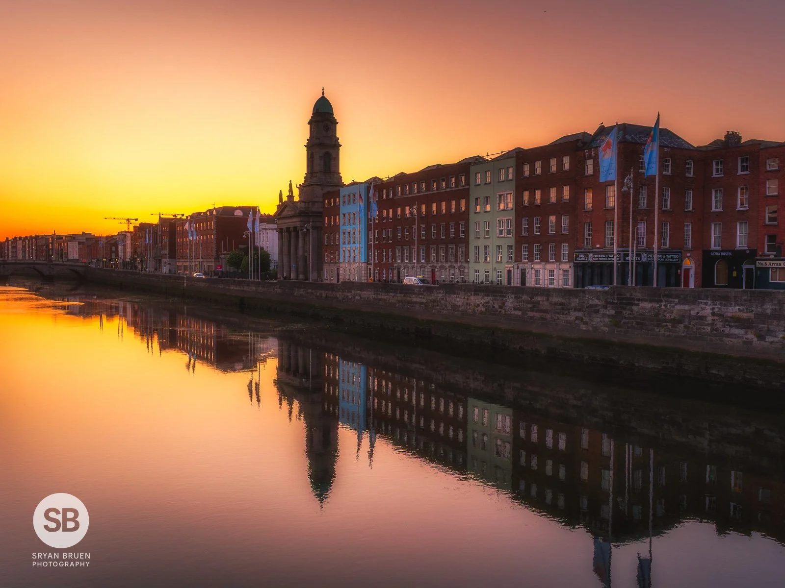 2025-05-13 Fr Matthew Bridge view of Arran Quay at sunset in Dublin City 13 May 2025.jpg