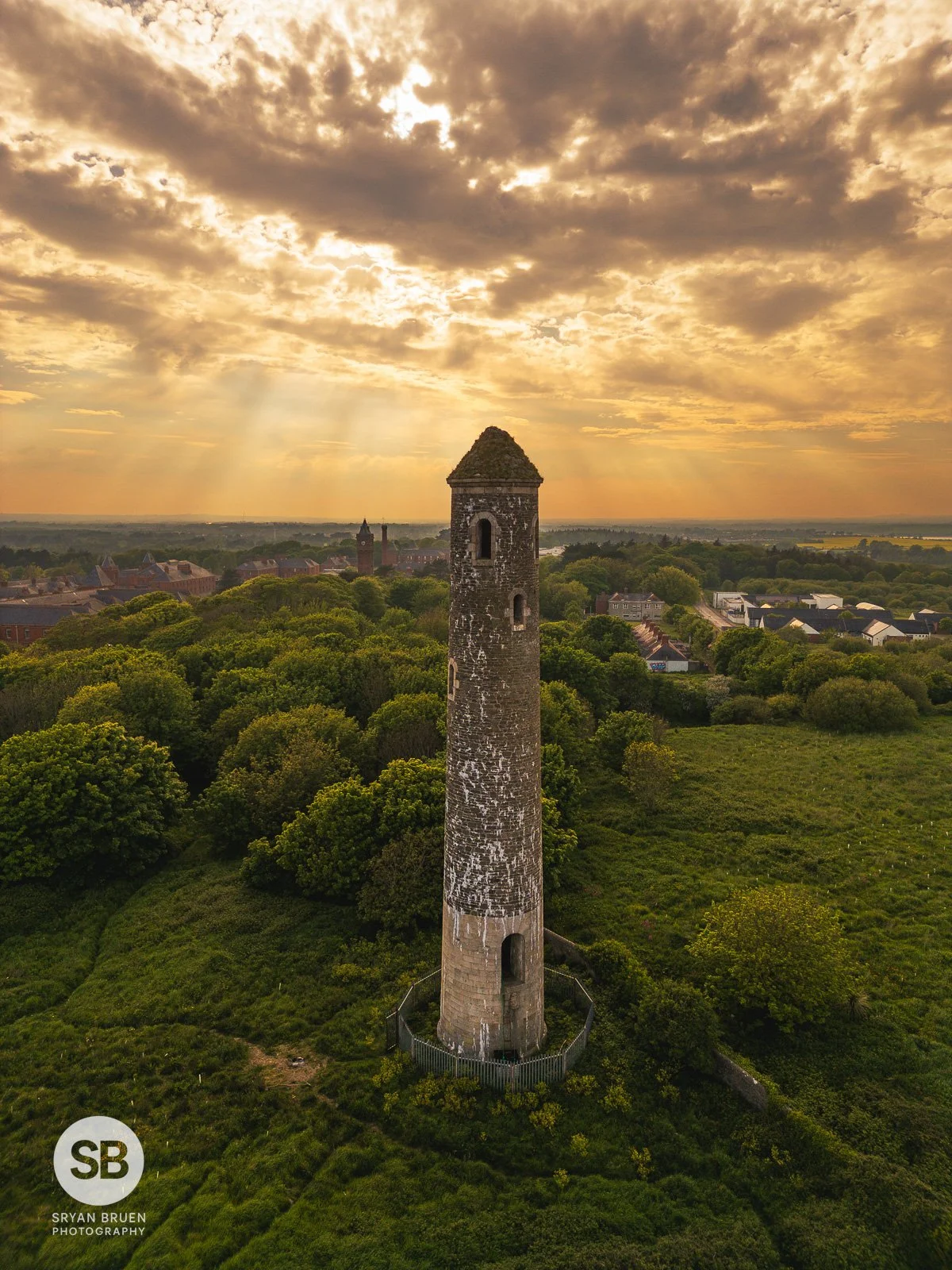 2024-05-11 Portrane round tower sunbeams 11 May 2024.jpg