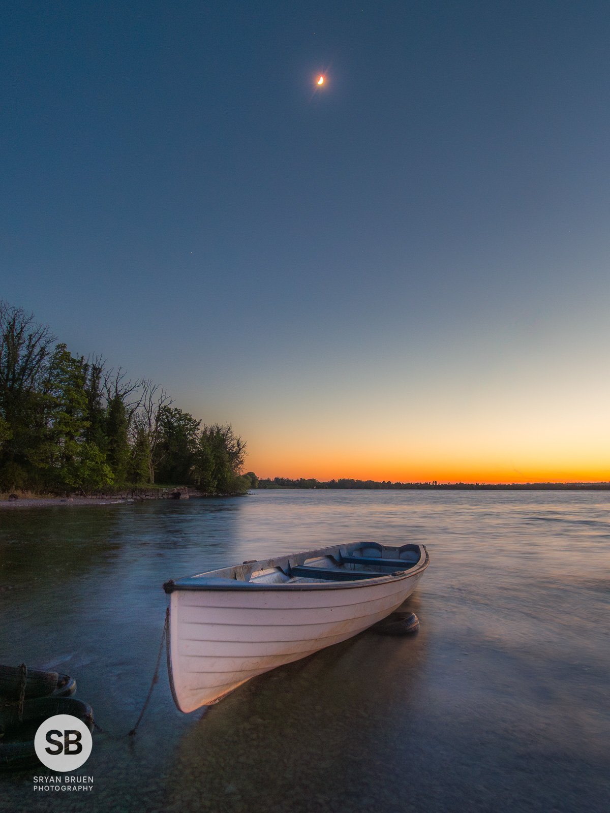 2025-05-02 Lough Owel boat blue hour moon 2 May 2025.jpg