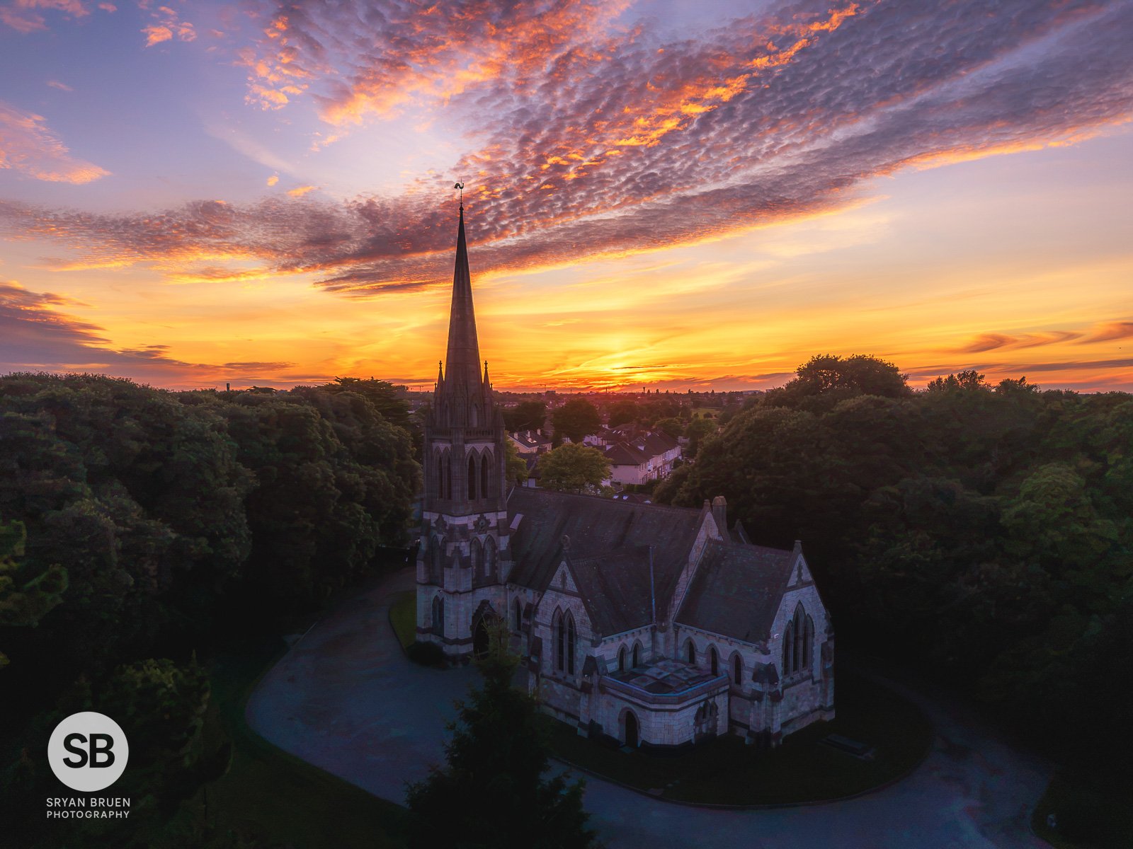 2026-06-21 All Saints' Church of Ireland Raheny sunset sky.jpg