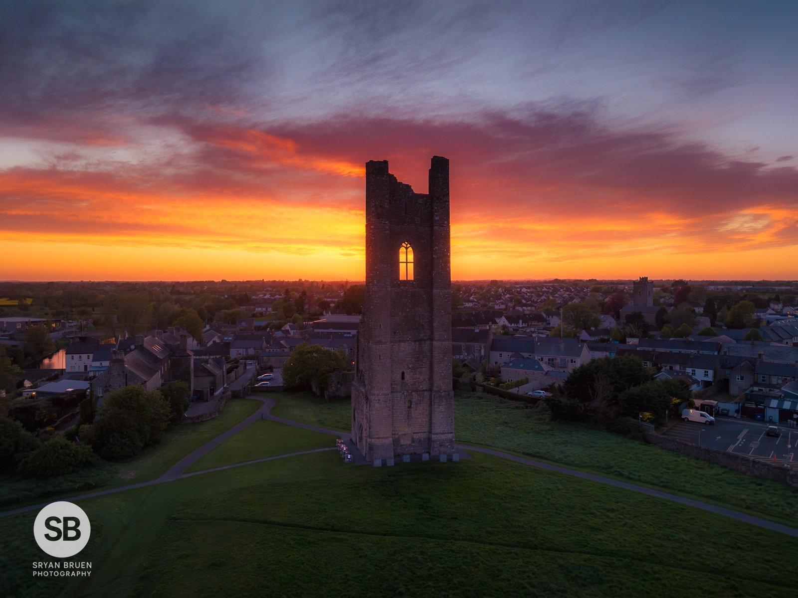 2026-04-29 St Mary's Abbey Yellow Steeple Trim sunset sky.jpg