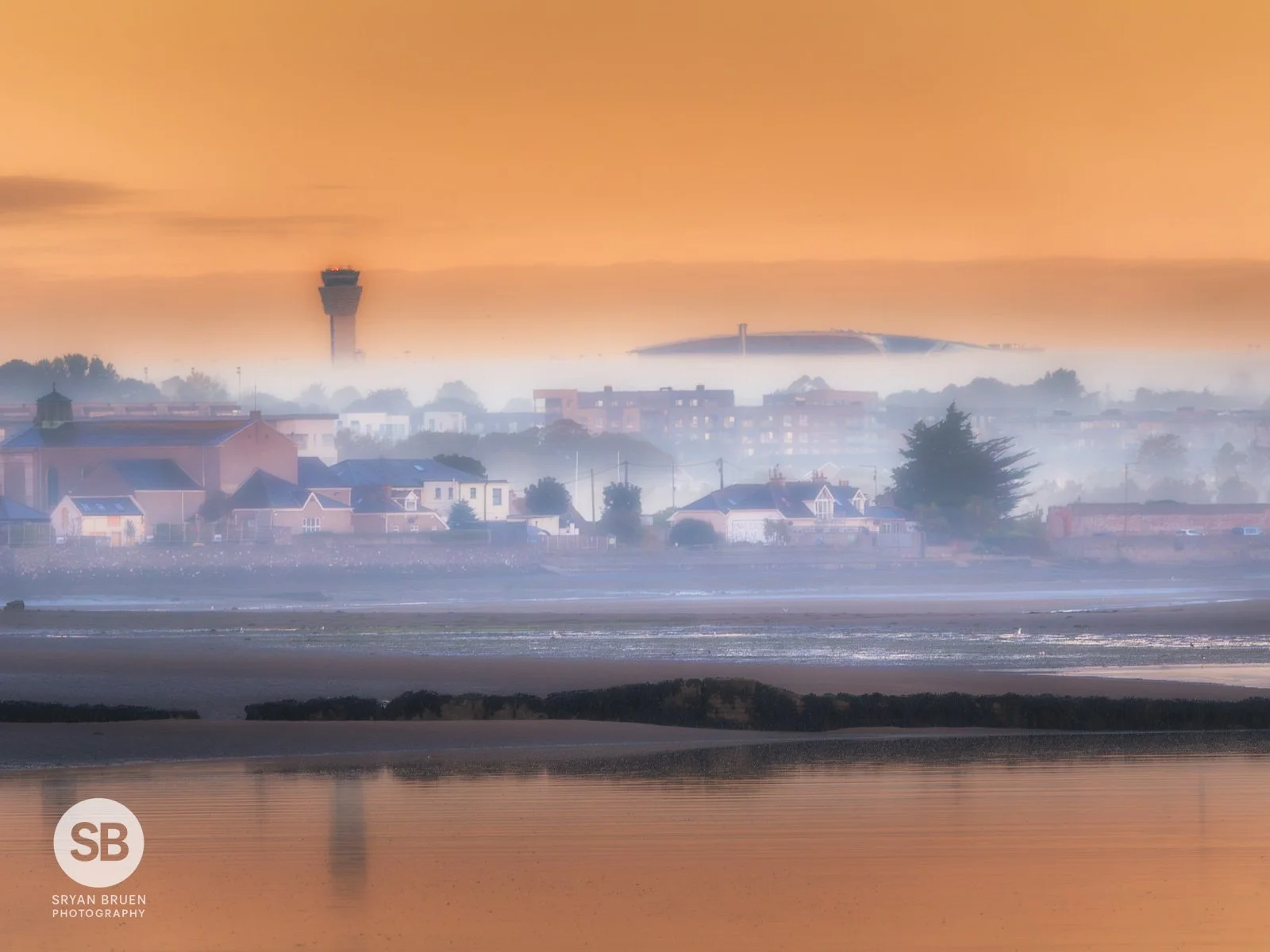 2024-09-17 Dublin Airport morning mist from Burrow Beach.jpg