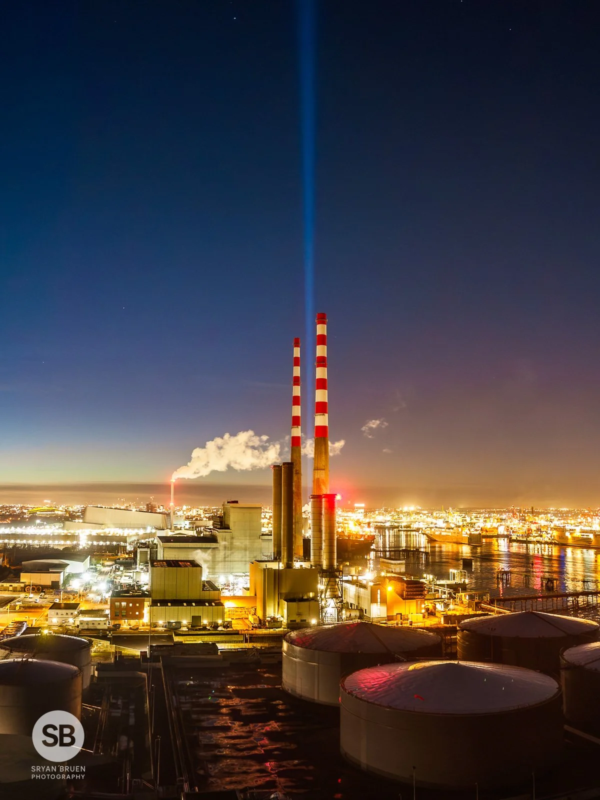 2025-12-16 George's Dock winter lights going through Poolbeg.jpg