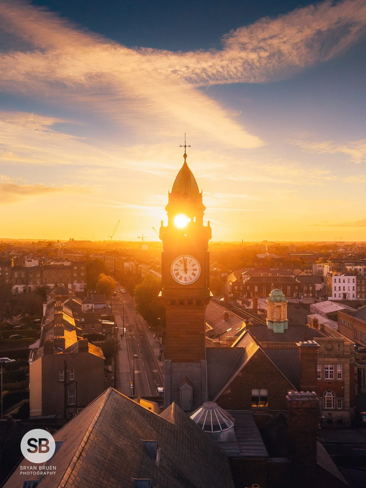 2025-03-31 Rathmines clock tower sunset 31 March 2025.jpg