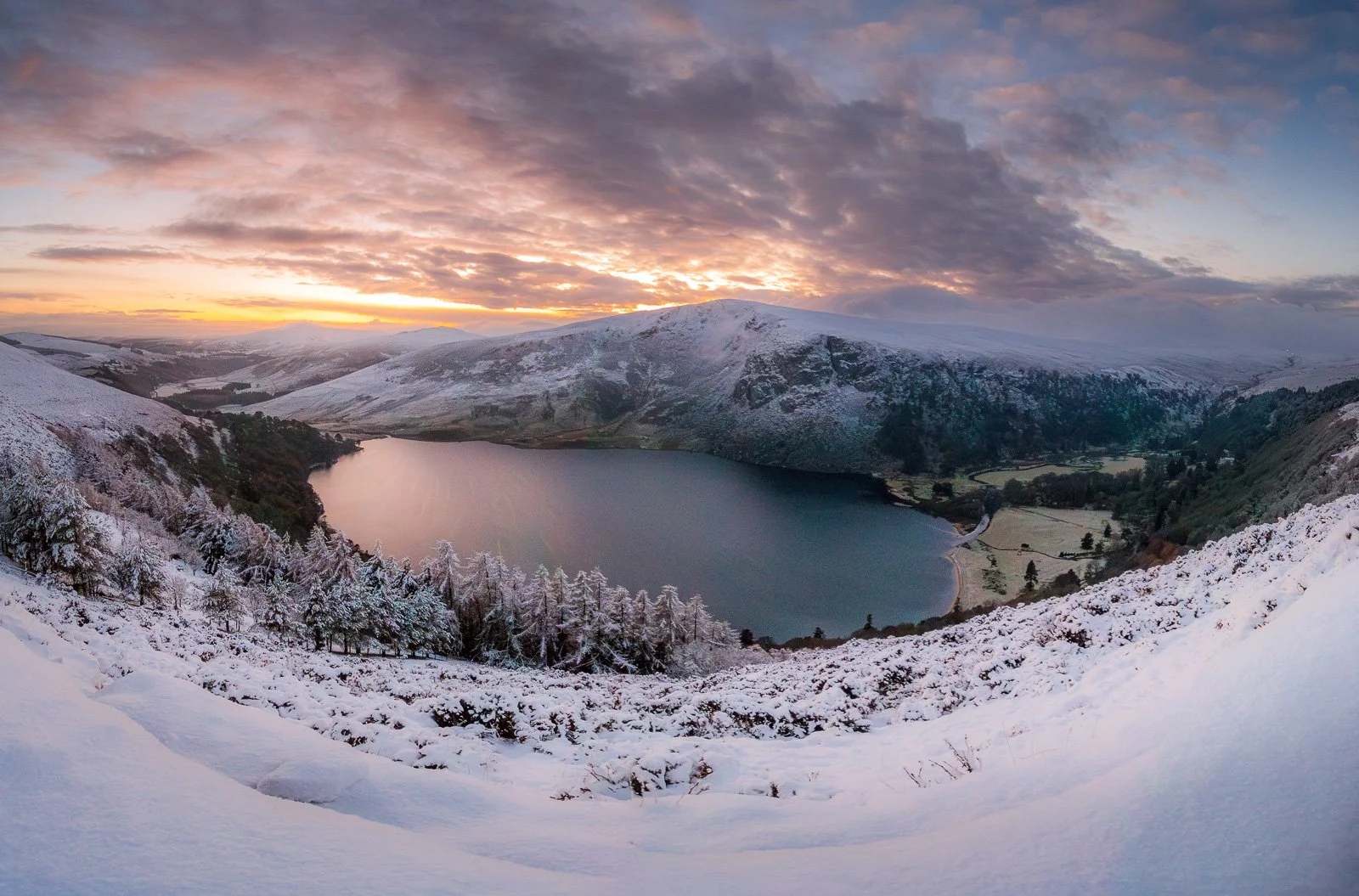 Snowy Lough Tay